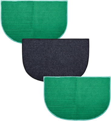 KUBER INDUSTRIES Wool Door Mat(Multicolor, Medium, Pack of 3)