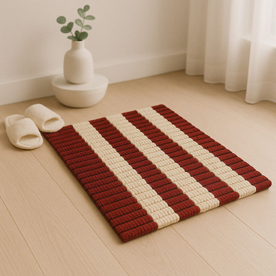 ANtiqo Microfiber Door Mat(Red, White, Medium)