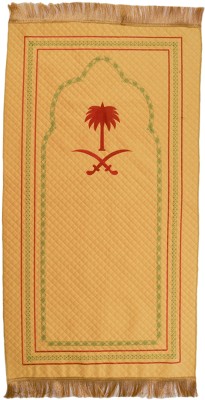 Dulhan Velvet Prayer Mat(Yellow Zulfikar Maroon Diamond embroidery, Extra Large)