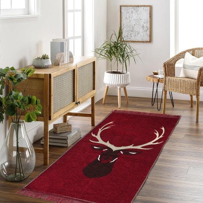 Furnishing Hut Velvet Floor Mat(Maroon, Large)