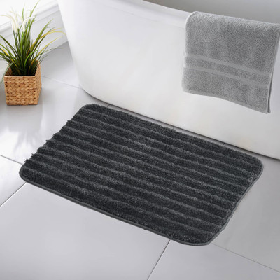 MAA HOME CONCEPT Microfiber Floor Mat(Grey 3d, Small)