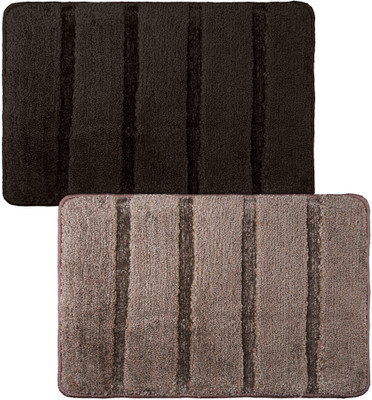 KUBER INDUSTRIES Velvet Door Mat(Multicolor, Large, Pack of 2)