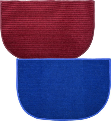 KUBER INDUSTRIES Wool Door Mat(Multicolor, Medium, Pack of 2)
