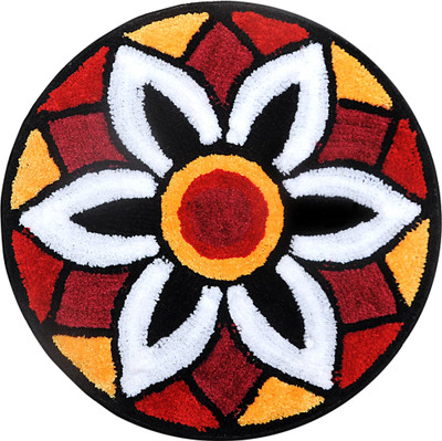 LADLI JEE Polyester Door Mat(Black-Multicolor, Medium)