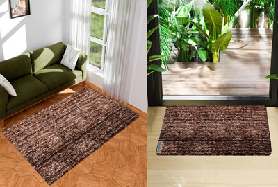 HOMESTIC by Kuber Industries Microfiber Door Mat(Brown, Extra Large, Pack of 2)