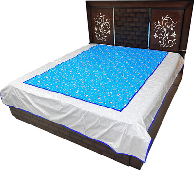 ECOSOFT Plastic Baby Bed Protecting Mat(BLUE PENGUIN, Extra Large)