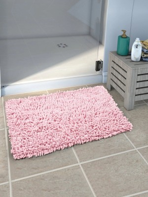 Saral Home Cotton Bathroom Mat(Pink, Large)