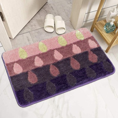 HOKiPO Microfiber Bathroom Mat(Soft Bathmats for Floor Pink, 50x80cm, AR-3491, Large)