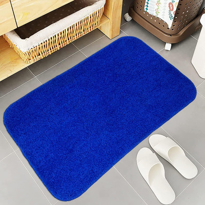 MAA HOME CONCEPT Microfiber, PP (Polypropylene) Floor Mat(Blue, Large)