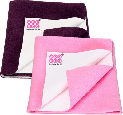 WooHoo Cotton Baby Bed Protecting Mat(Plum + Pink, Medium, Pack of 2)