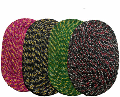 SS CLASSIC Cotton Door & Floor Mat(Black, Brown, Blue, Green, Pack of 4, Medium)