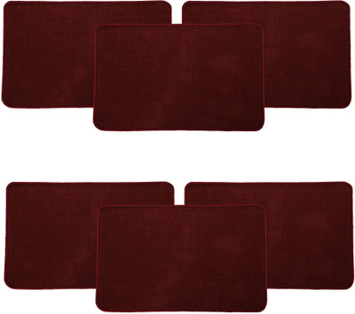 KUBER INDUSTRIES Microfiber Door Mat(Maroon, Medium, Pack of 6)