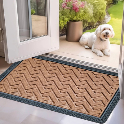 SPOKEY Rubber Door & Floor Mat(Brown, Medium)