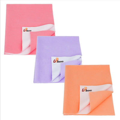 UpTrend Cotton Baby Bed Protecting Mat(LILAC, PINK, PEACH, Pack of 3, Large)