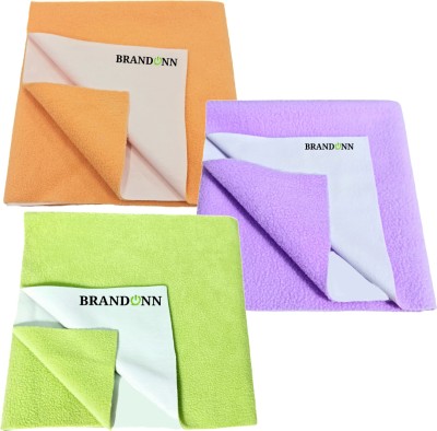 BRANDONN Fleece Baby Bed Protecting Mat(Green, Peach, Purple, Medium, Pack of 3)