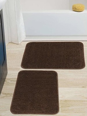 MAA HOME CONCEPT Microfiber Door Mat(2 Pc Brown, Medium, Pack of 2)