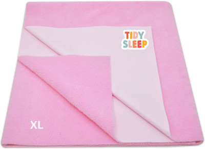 TIDY SLEEP Cotton, Fleece Baby Bed Protecting Mat(Babypink, Extra Large)