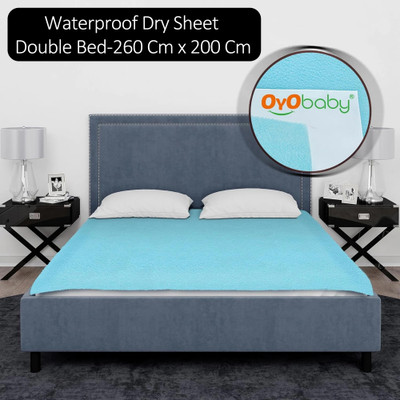 Oyo Baby Cotton Baby Bed Protecting Mat(Sea Blue, Free)