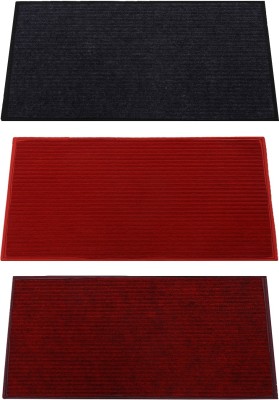 KUBER INDUSTRIES Microfiber Door Mat(Multicolor, Free, Pack of 3)