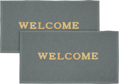 KUBER INDUSTRIES Rubber Door Mat(Grey, Free, Pack of 2)