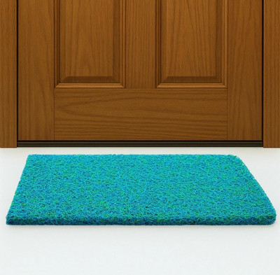 Aksh Creation Rubber Door Mat(Blue/Green, Medium)