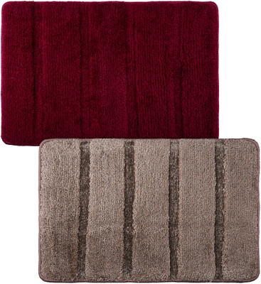 KUBER INDUSTRIES Velvet Door Mat(Multicolor, Large, Pack of 2)