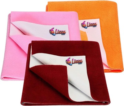 Lissa Care Polycotton Baby Bed Protecting Mat(Maroon & Orange & Salmon Rose, Medium)