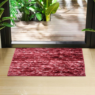 KUBER INDUSTRIES Microfiber Door Mat(Maroon, Medium)