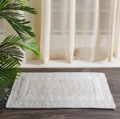 MY HOME Cotton Floor Mat(Silver, Medium)