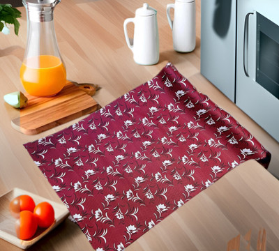 Trendy Rabbit PVC (Polyvinyl Chloride) Drawer Mat(Maroon, Large)