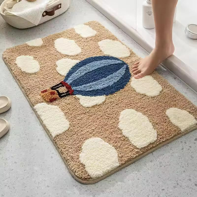 Roseate Polyester Bathroom Mat(Multicolor, Medium)