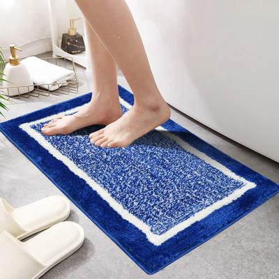 MAA HOME CONCEPT Microfiber, Cotton Door Mat(Blue, Medium)