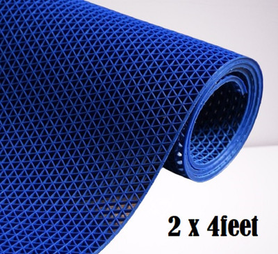 Shoppingzone Rubber Bathroom Mat(Blue 2 x 4feet, Large)