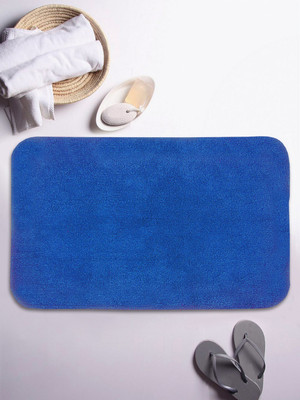 MAA HOME CONCEPT Microfiber Floor Mat(Blue, Small)