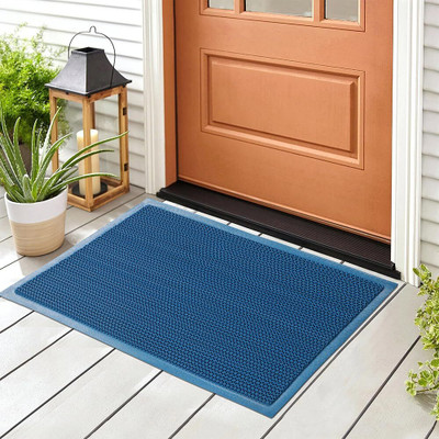 Worthful Creation PP (Polypropylene) Door Mat(Blue, Medium)