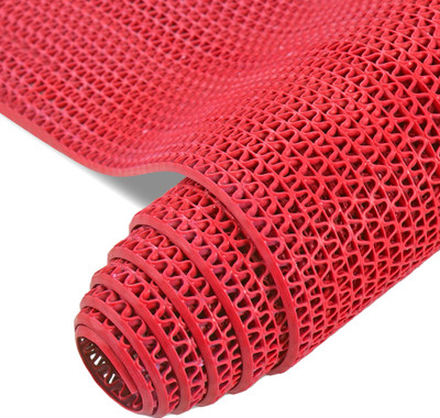 KUBER INDUSTRIES Rubber Bathroom Mat(Red, Large)