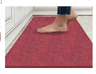 Worthful Creations Polyester Door Mat(Red, Medium)
