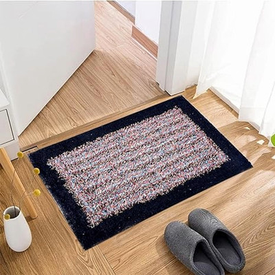 VSTUCART Microfiber Door Mat(Blue, Medium)