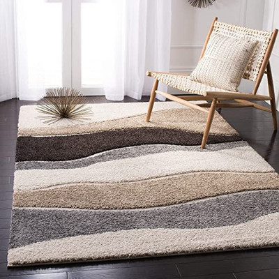 Anabia Beige Polyester Carpet(3 ft,  X 5 ft, Rectangle)