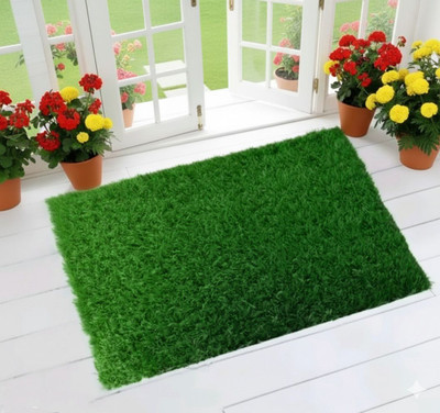 TICOLO Artificial Grass Door Mat(Green, Medium)