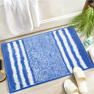 4tens Microfiber Bathroom Mat(Blue (size-60*40), Medium)