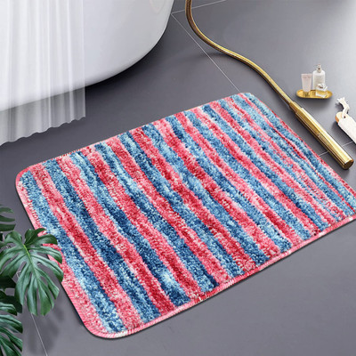 LADLI JEE Microfiber Bathroom Mat(PINK & BLUE, Medium)