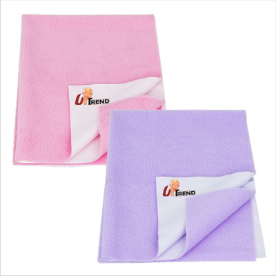 UpTrend Cotton Baby Bed Protecting Mat(BABY PINK, LILAC, Pack of 2, Large)