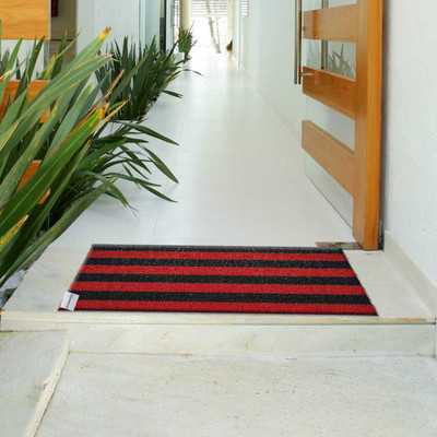 HOMESTIC by Kuber Industries Rubber Door Mat(Red, Free)