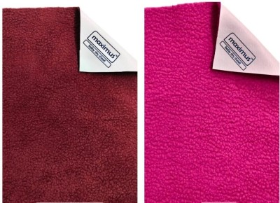 THE MAXIMUS Fleece Baby Bed Protecting Mat(Maroon, Pink, 250 GSM, Medium, Pack of 2)