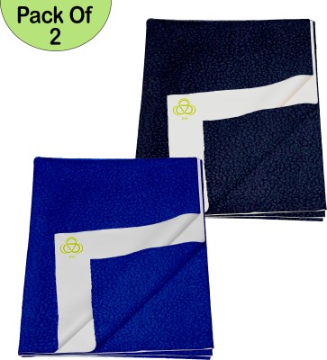 AVI Cotton Baby Bed Protecting Mat(Navy Blue, Dark Blue, Extra Large, Pack of 2)