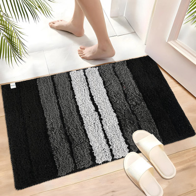 HOMESTIC by Kuber Industries Microfiber Door Mat(Grey, Black, Large)
