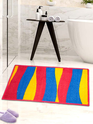 athom TRENDZ Polyester Bathroom Mat(Multicolor, Large)
