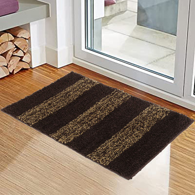 KOMAL Polyester Door Mat(Chocolate, Small)