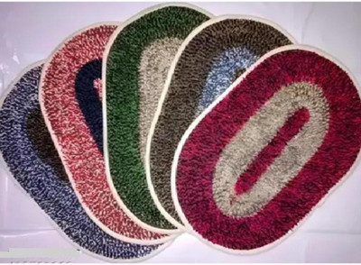 shree jee handloom Cotton Door Mat(Multicolor_06, Medium)